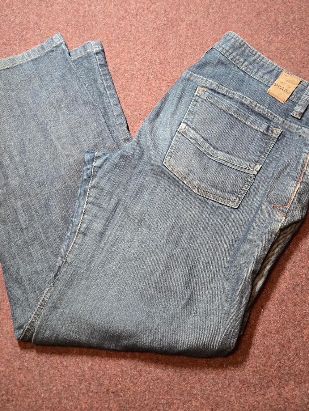 Men's Prana Jeans 34x32 Measuring 34x30 Blue Jeans Relaxed Distressed